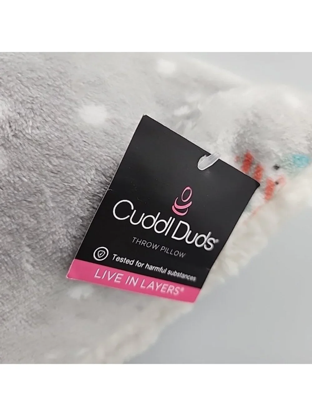CUDDL DUDS KOHLS Print Throw Pillow Snowman Christmas Winter Fleece 18